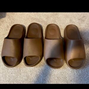 Men’s Size 12 Brown Yeezy Yzy STYLE Slides Slip On Shoes Comfort causal